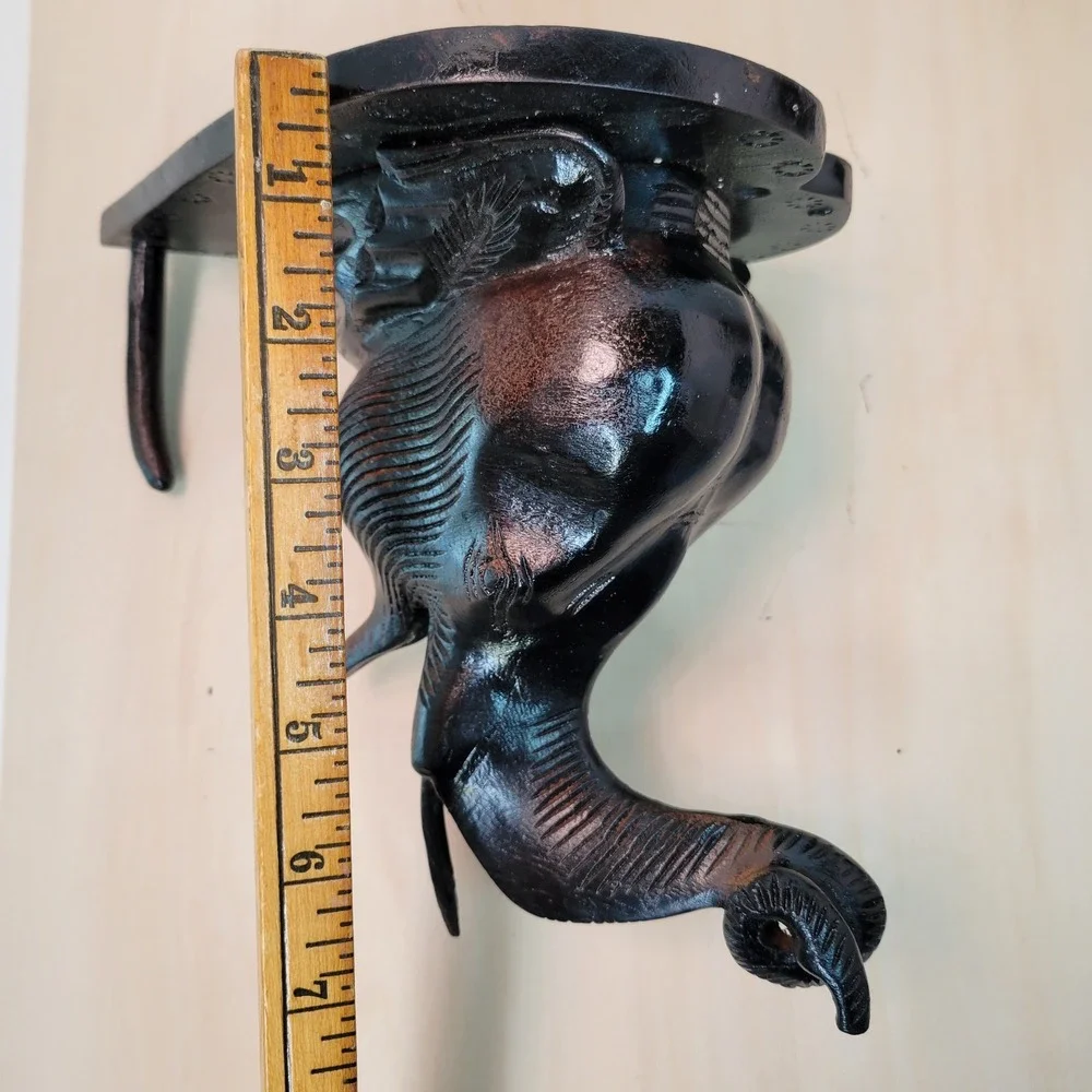 Unique Black Elephant Head Wall‎ Hook Coat Hat Key Holder Decorative